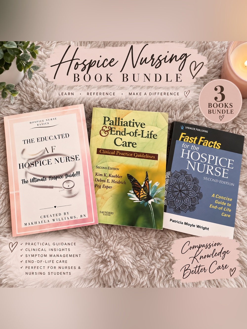 Hospice Nursing Book Bundle | Palliative & End-of-Life Care | RN | LPN